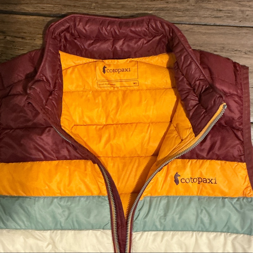 Cotopaxi Burgundy Vest with Vibrant Stripes - Picture 2 of 5